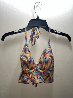 Jayli Multicolor Crochet Halter Camisole
